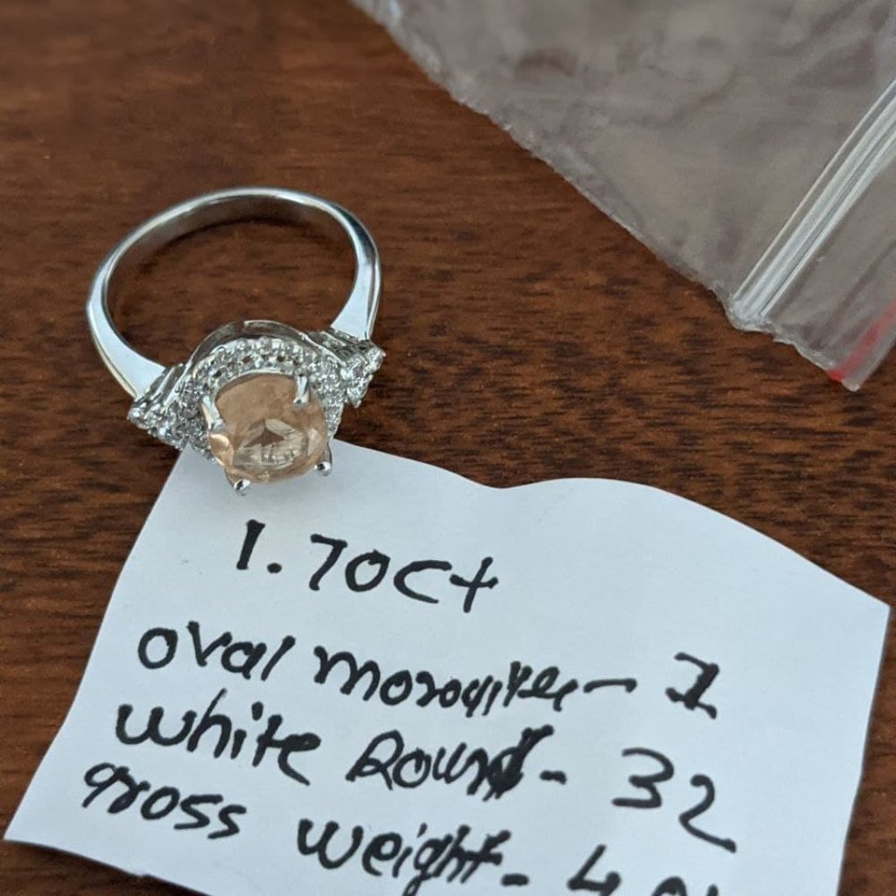 Morganite Ring size 9 - Picture 2 of 3